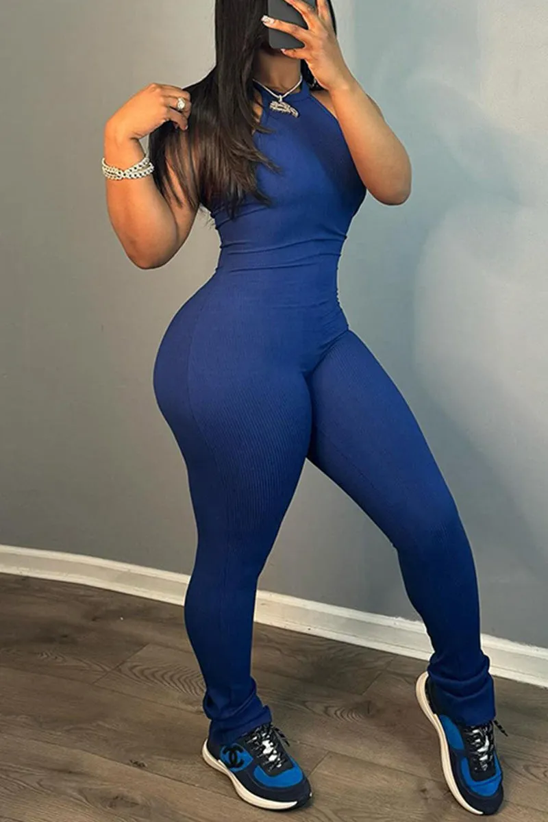 JN0224 Halter Bodycon Jumpsuits