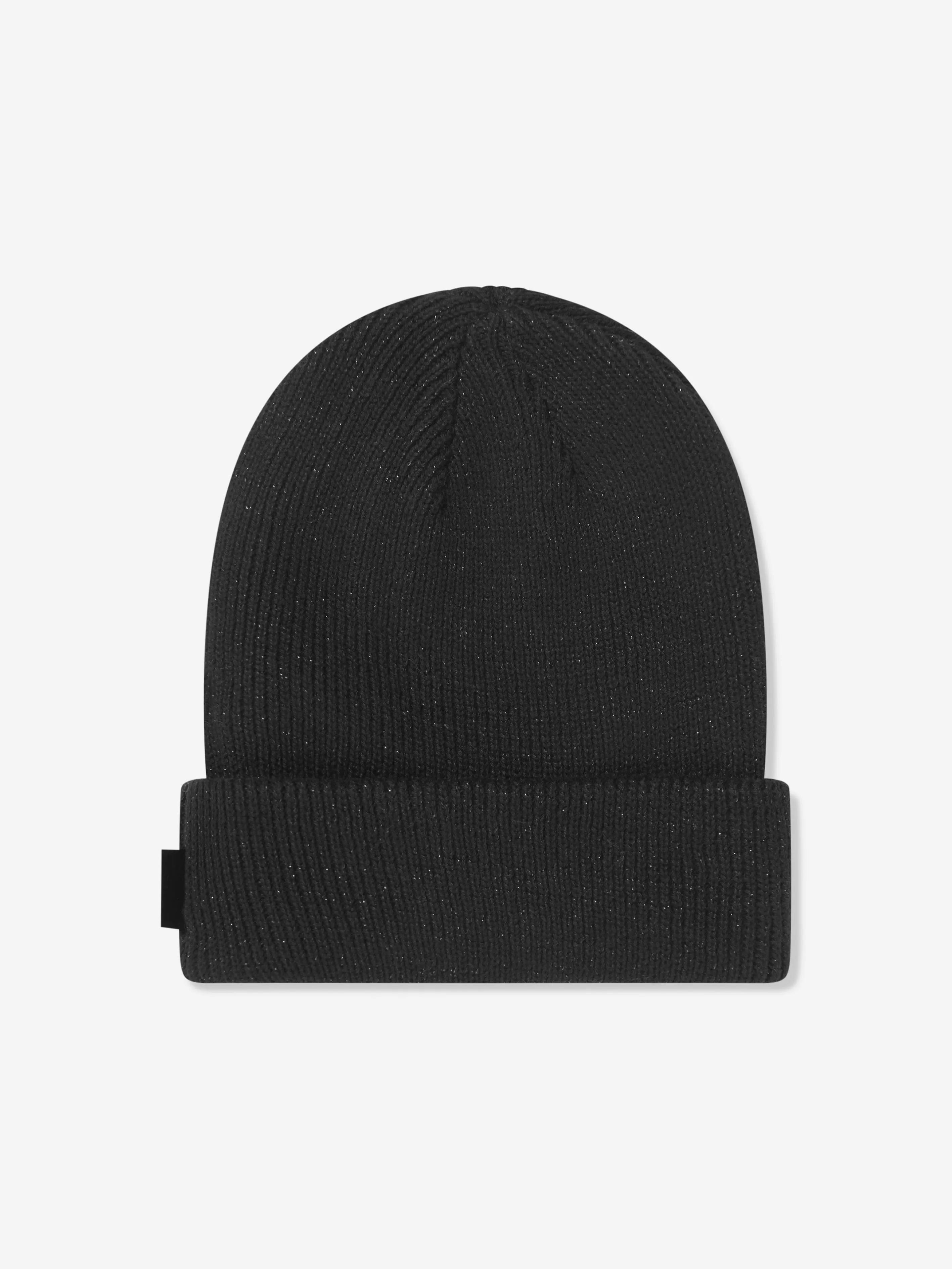 Karl Lagerfeld Girls Karl Beanie Hat in Black