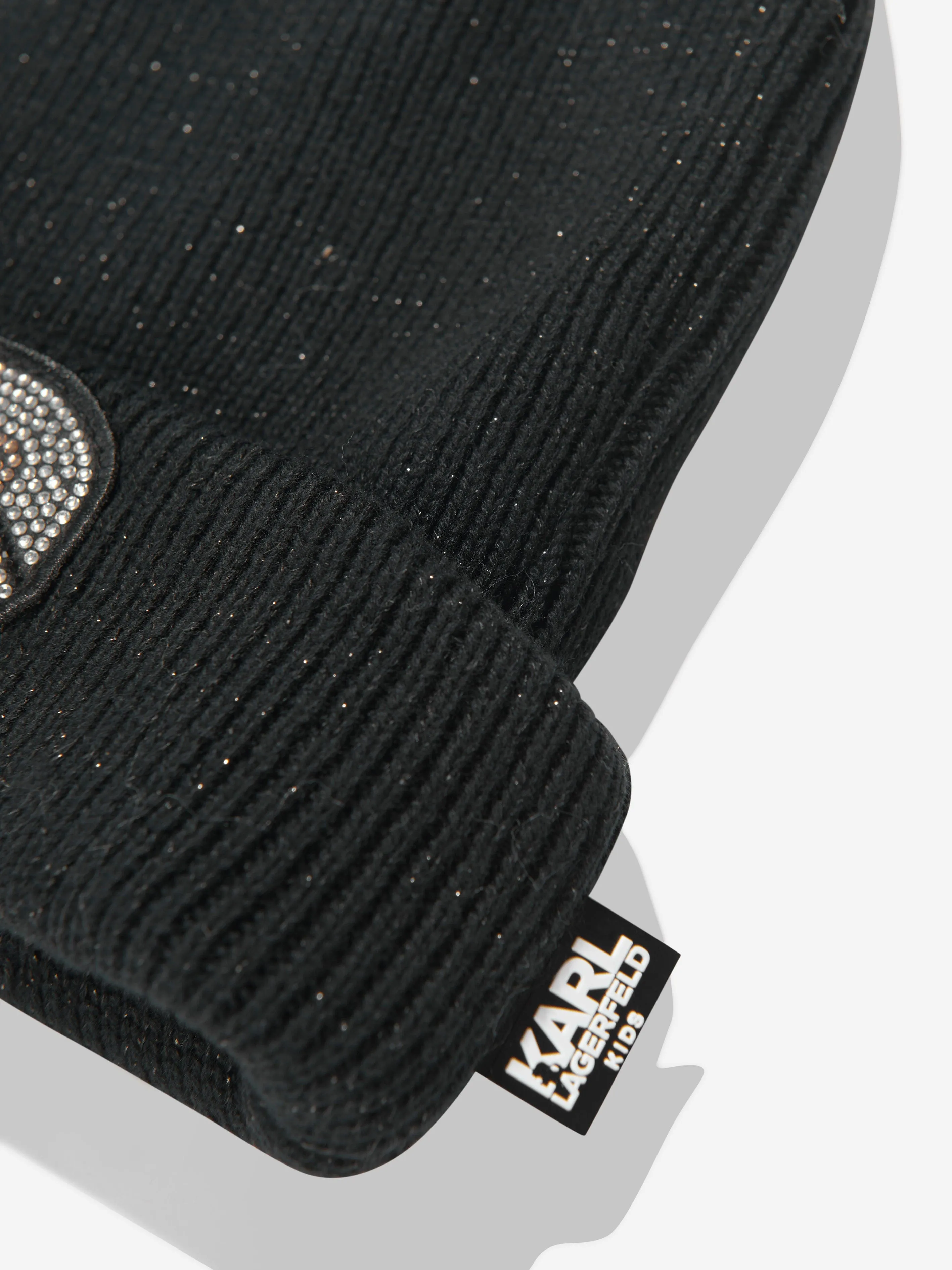 Karl Lagerfeld Girls Karl Beanie Hat in Black