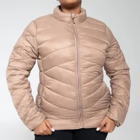Ladies Taupe Puffer Jacket