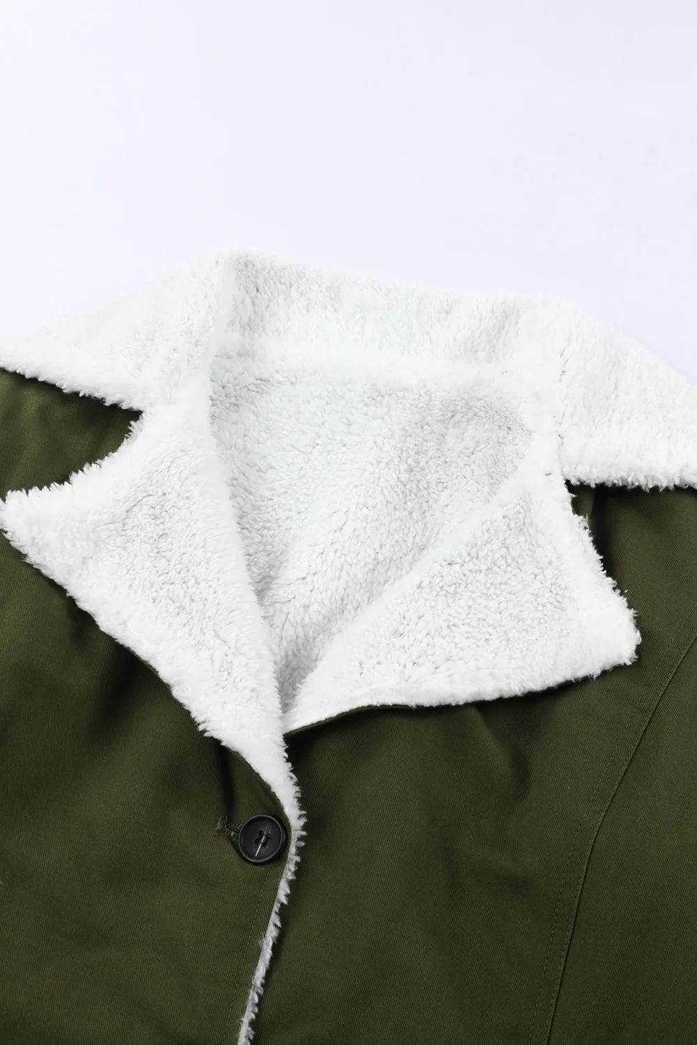 Lapel Collar Button Fleece Jacket