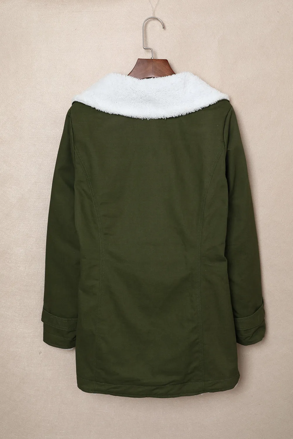 Lapel Collar Button Fleece Jacket