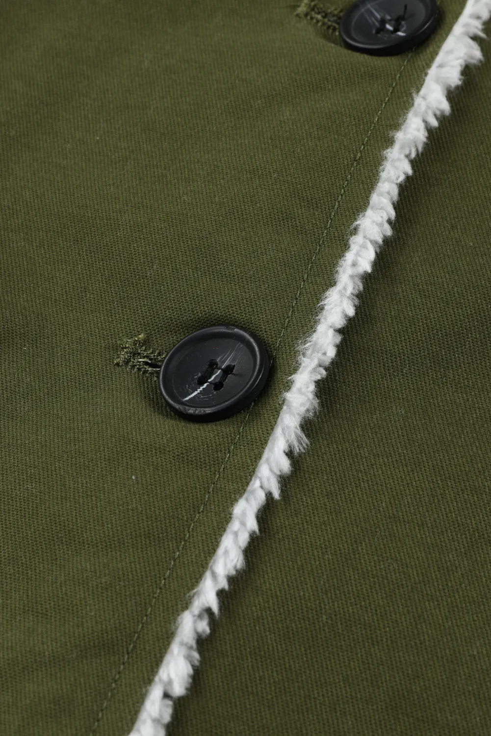 Lapel Collar Button Fleece Jacket