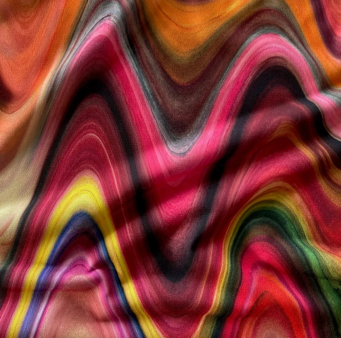 Lighter-Weight Drapey Hard Candy Waves Polyester Knit (Made in Italy)