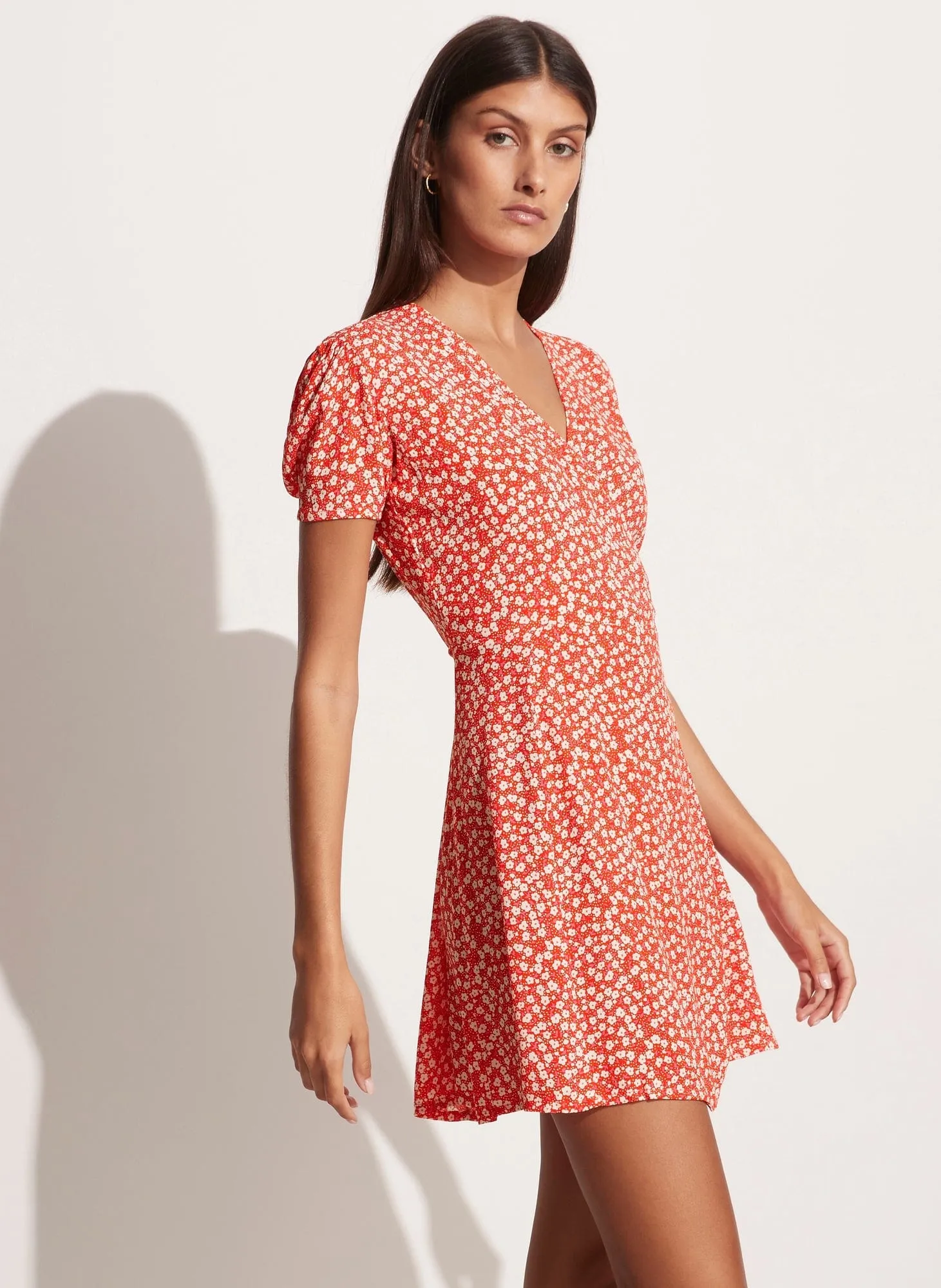 Louella Mini Wrap Dress - Careyes Floral - Cherry