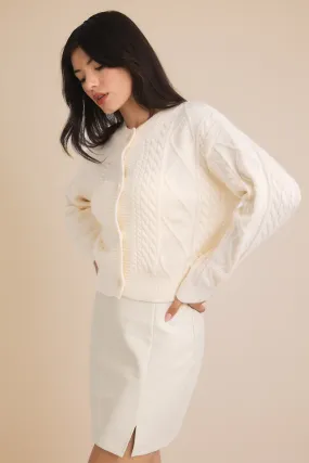 Mariah Cable Button Down Sweater Cardigan