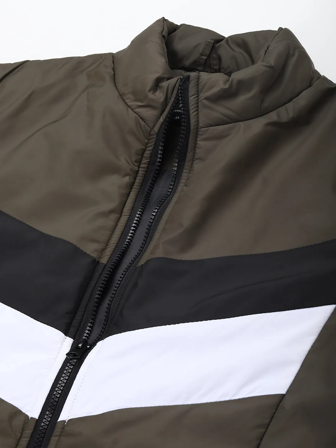 Men's Olive Regular Fit Winterwear Puffer Jackets