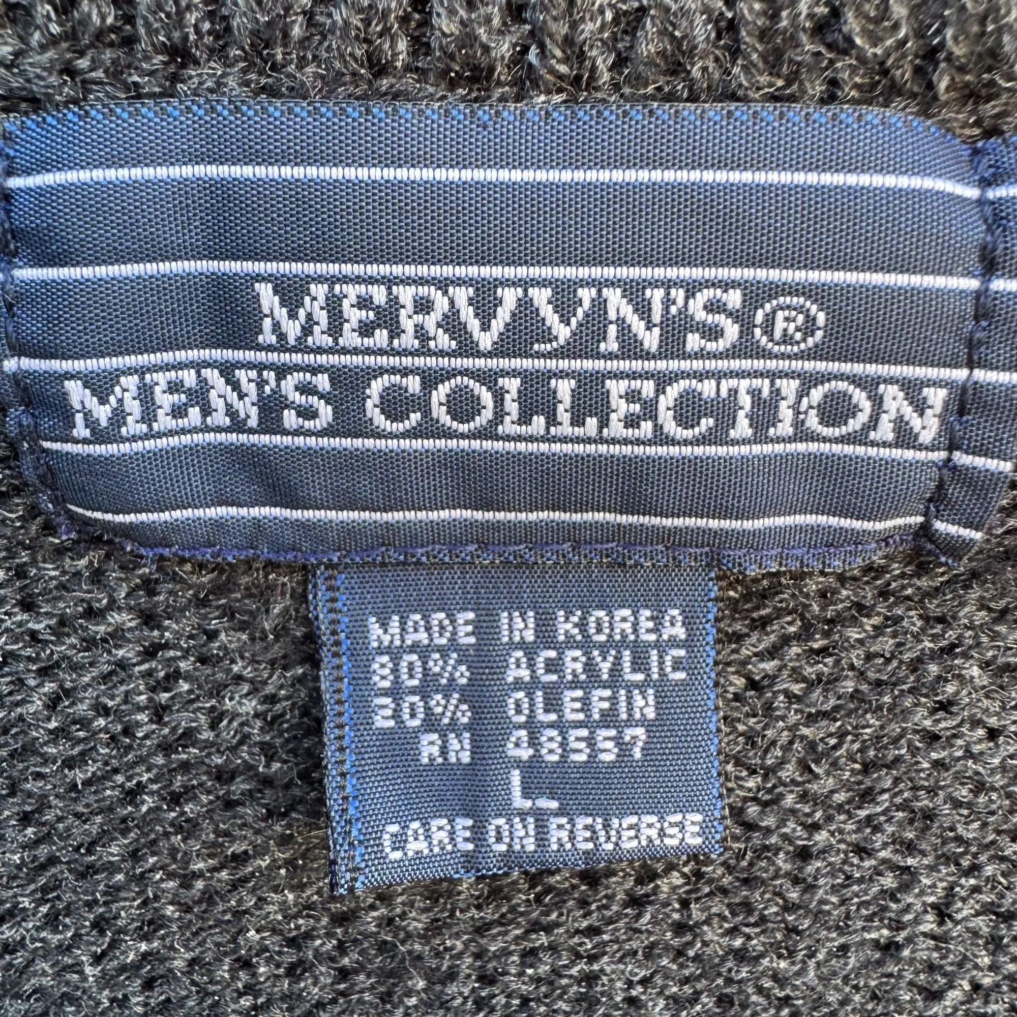 Mervyns Mens Collection Vintage Gray Cable Knit Sleeveless V Neck Grandpa Vest L