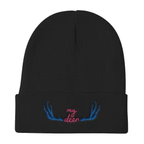 My Deer Embroidered Knit Beanie Hat