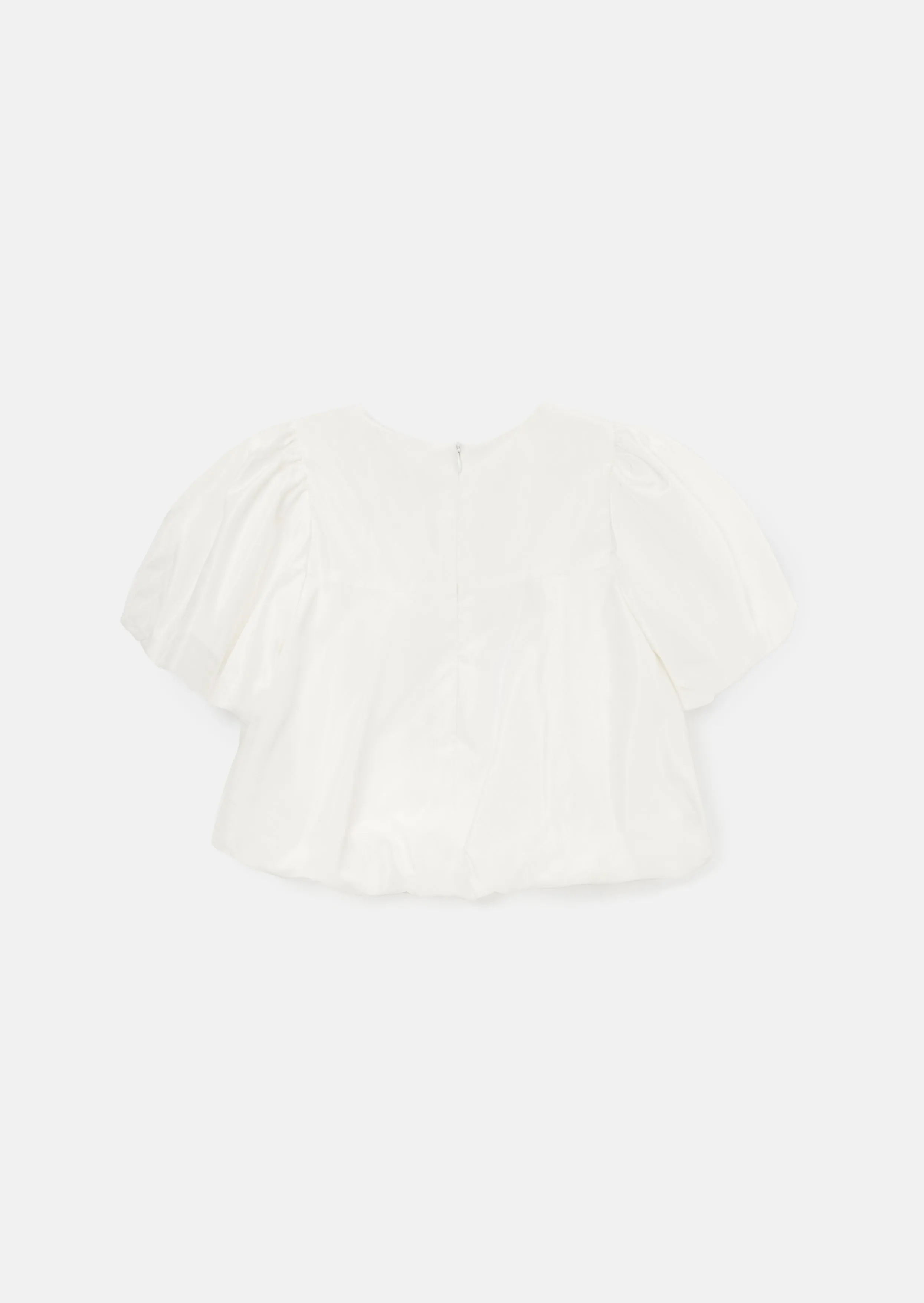 Nadia Ivory Bubble Hem Bow Top