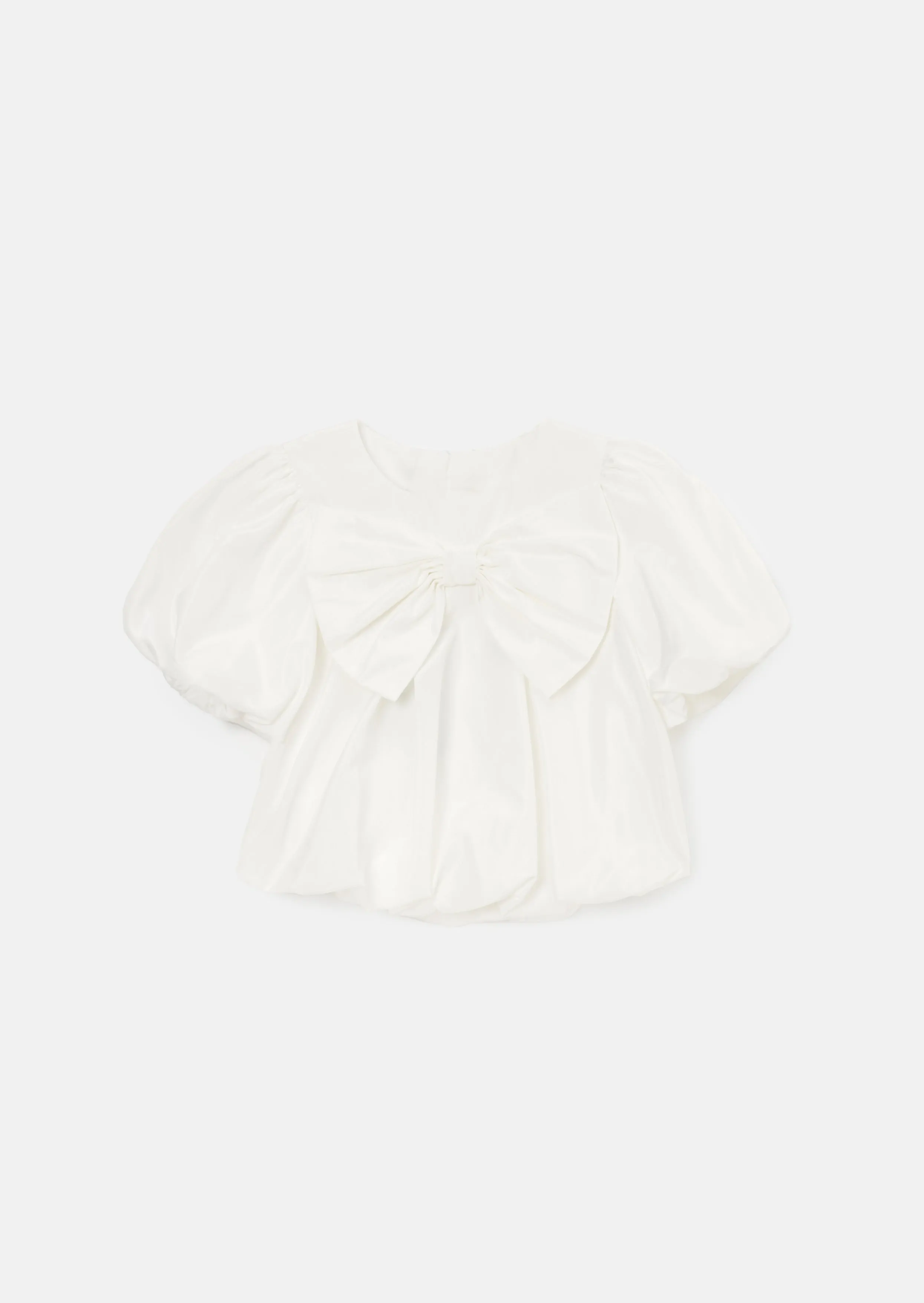 Nadia Ivory Bubble Hem Bow Top
