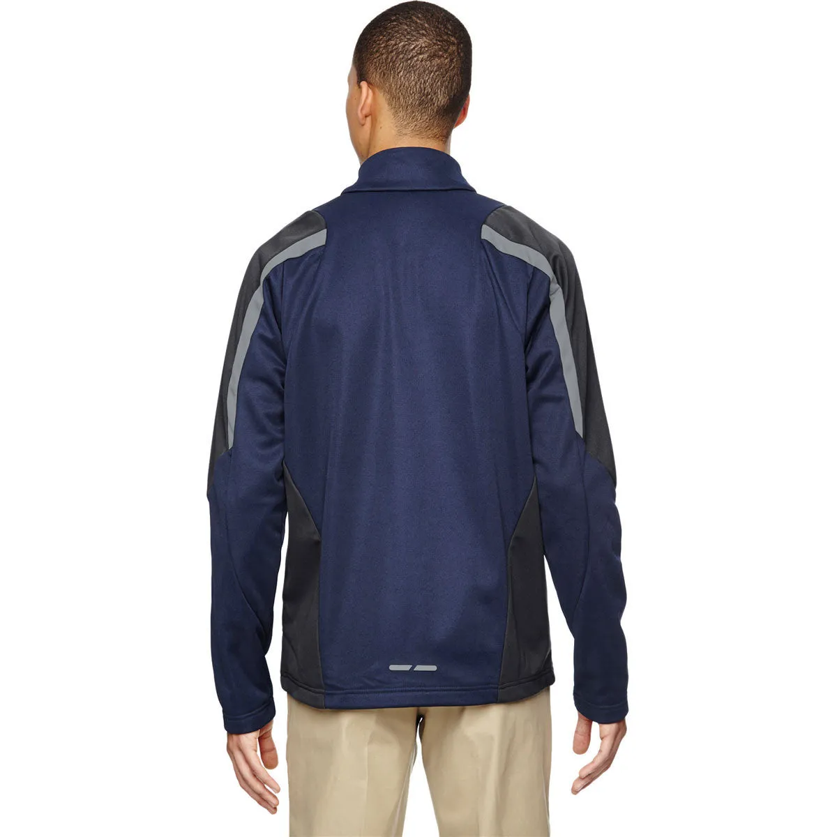 North End Men's Classic Navy Strike Colorblock Fleece Jacket