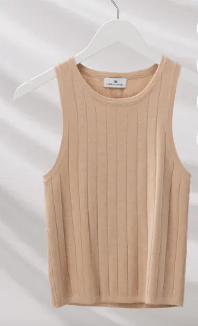 Oatmeal Soft Knit Tank Top