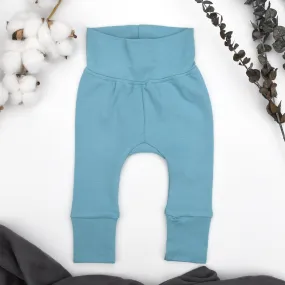 Organic Cotton High Waist Baby Pants, Sky
