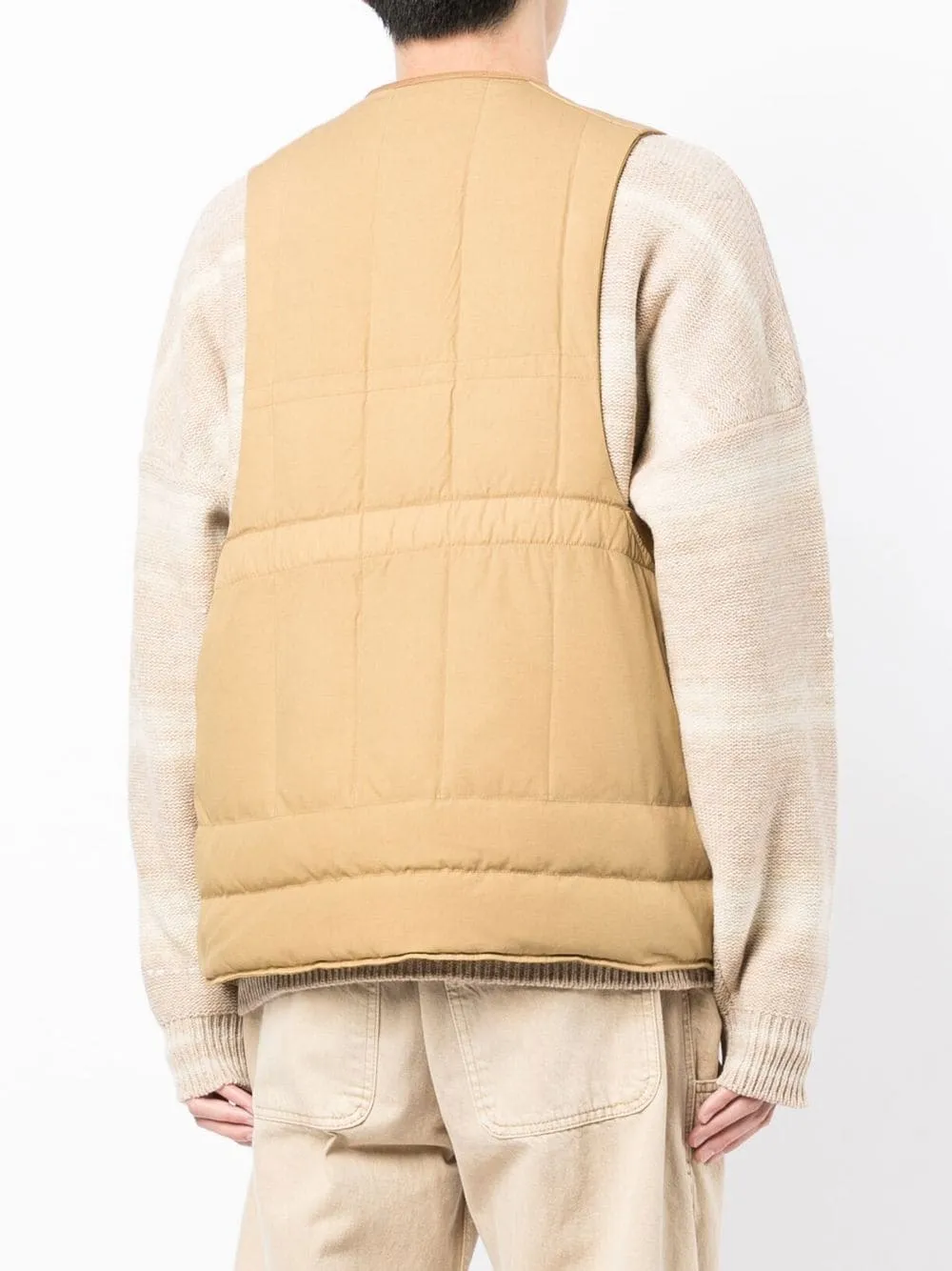 Padded Belted V-Neck Gilet