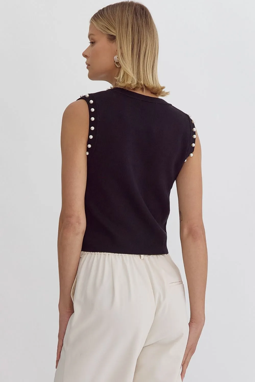 Pearl Sleeveless Cropped Tank
