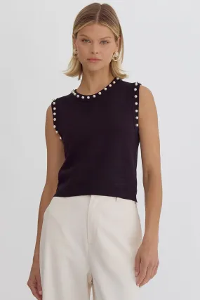 Pearl Sleeveless Cropped Tank