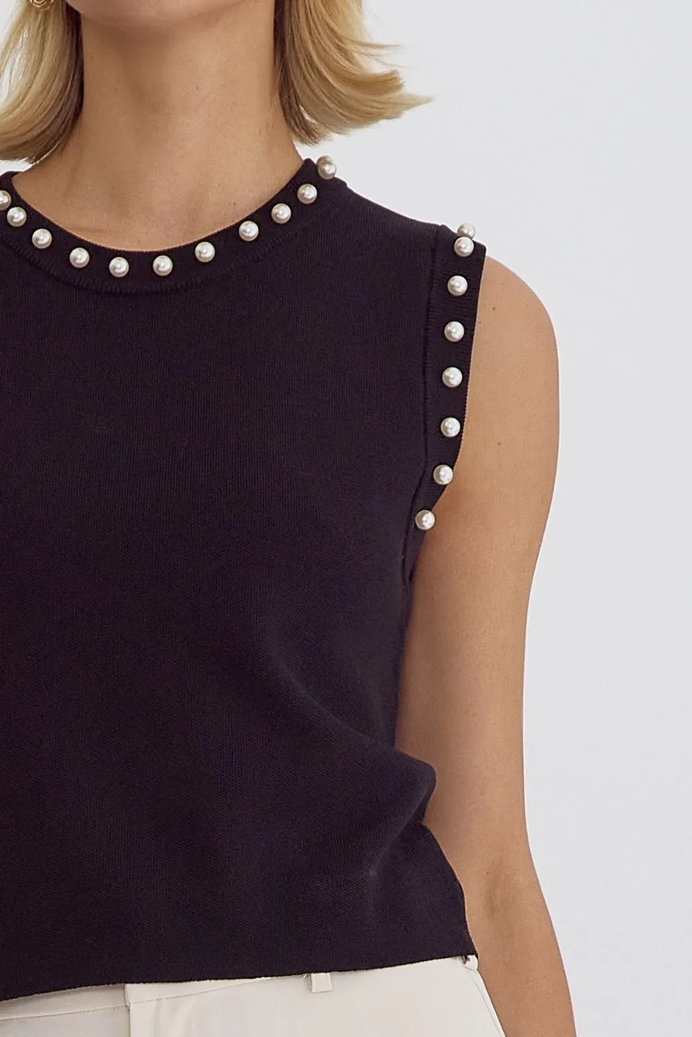 Pearl Sleeveless Cropped Tank