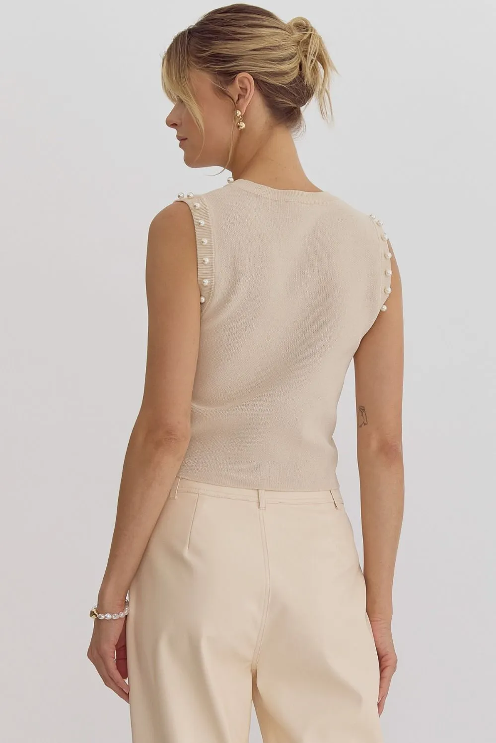 Pearl Sleeveless Cropped Tank
