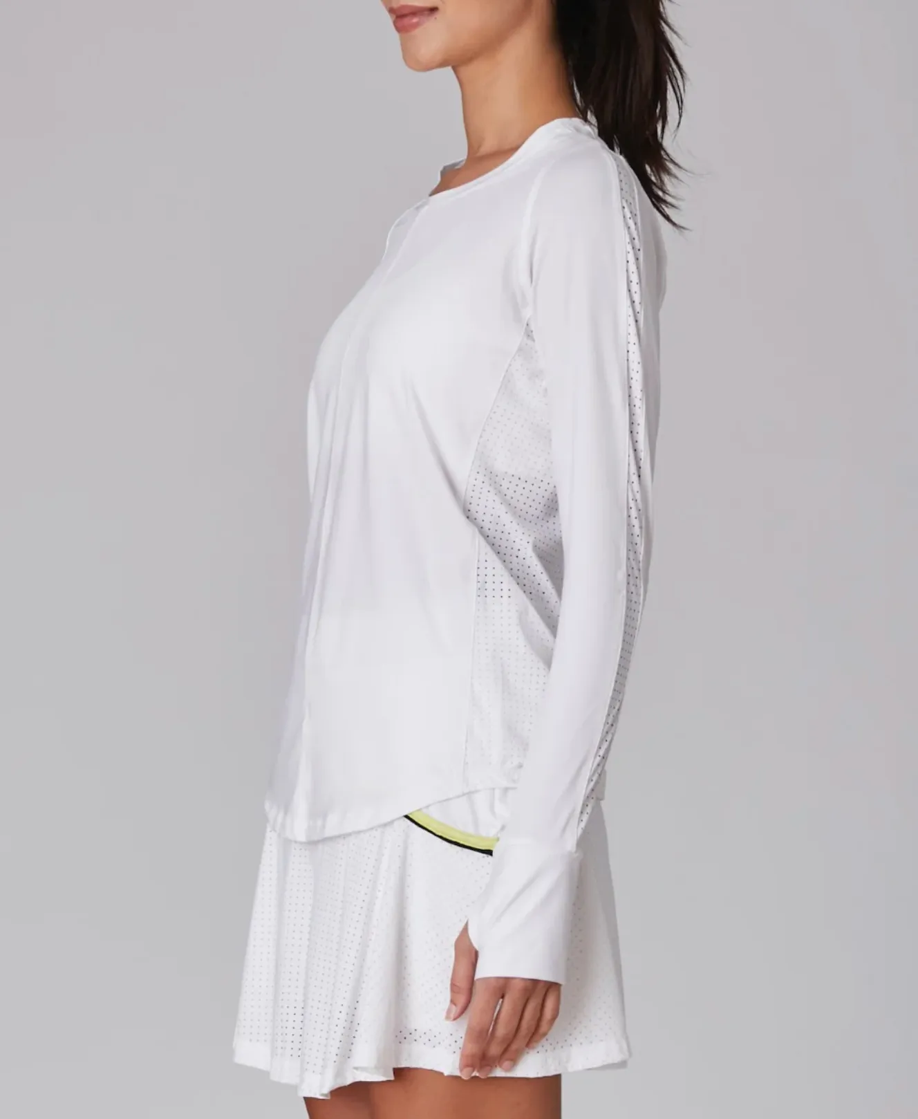 Performance Long Sleeve Tee, White