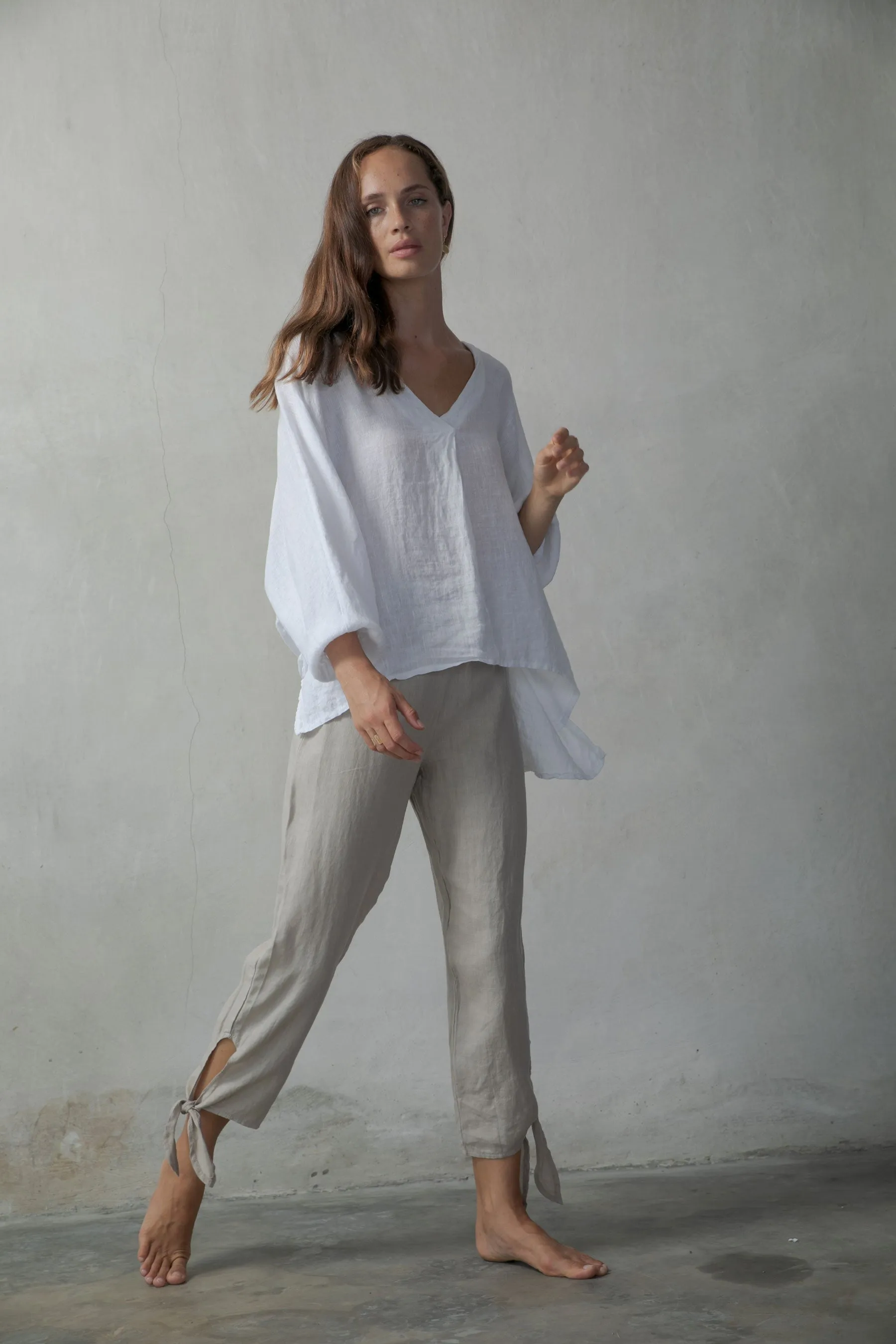 Relaxed Pallocino Linen Top White