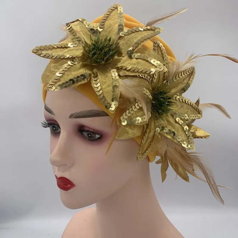Sequins Turban Cap