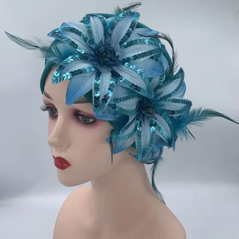 Sequins Turban Cap