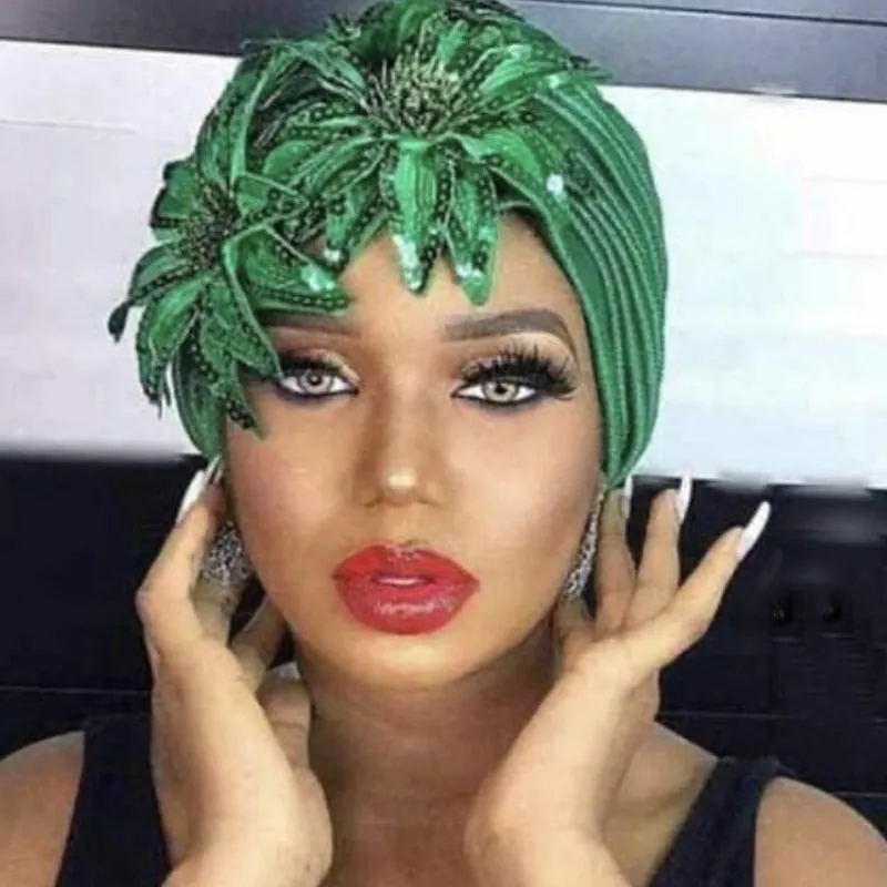 Sequins Turban Cap