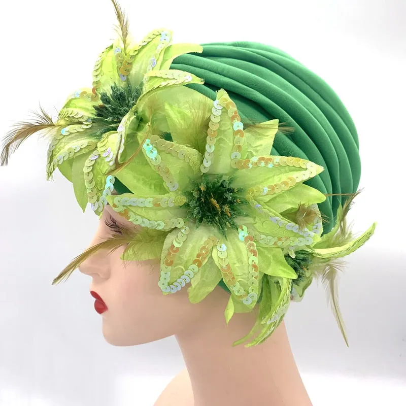 Sequins Turban Cap