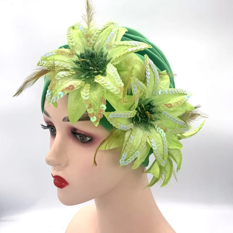 Sequins Turban Cap
