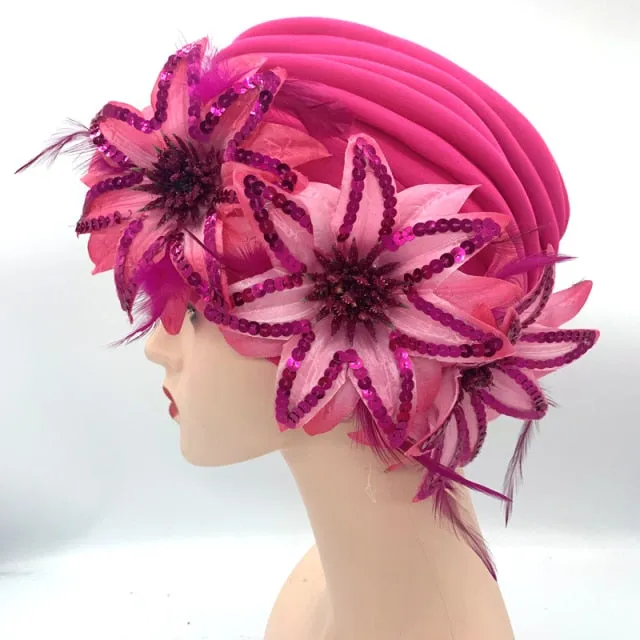 Sequins Turban Cap