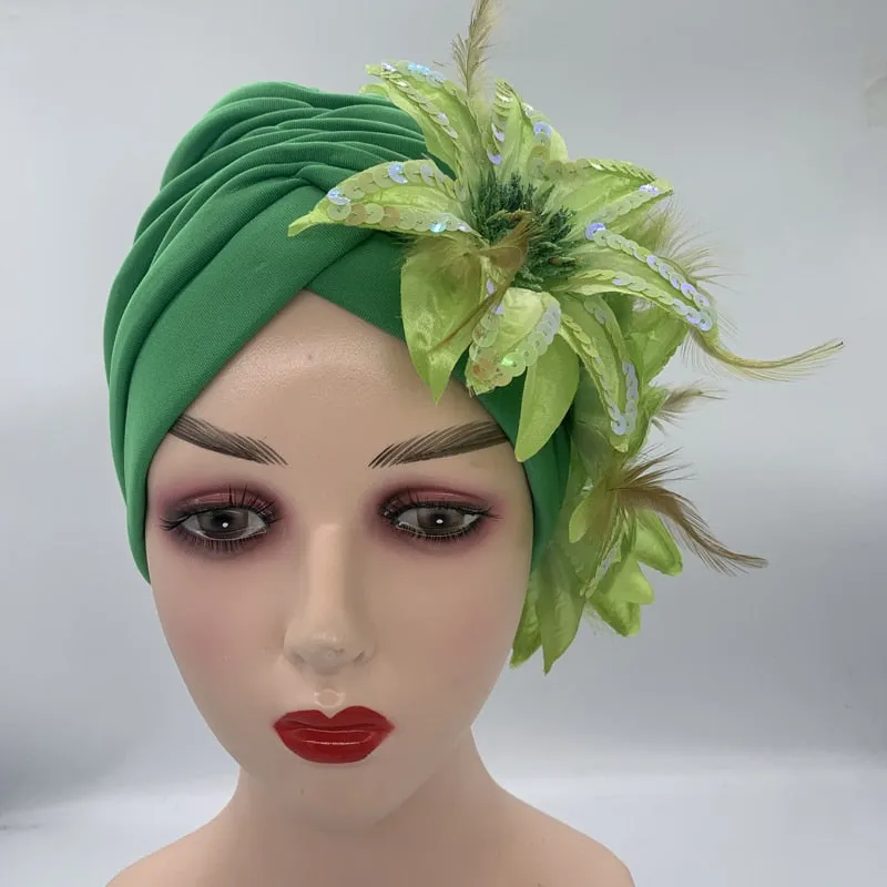 Sequins Turban Cap
