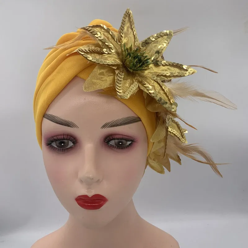 Sequins Turban Cap