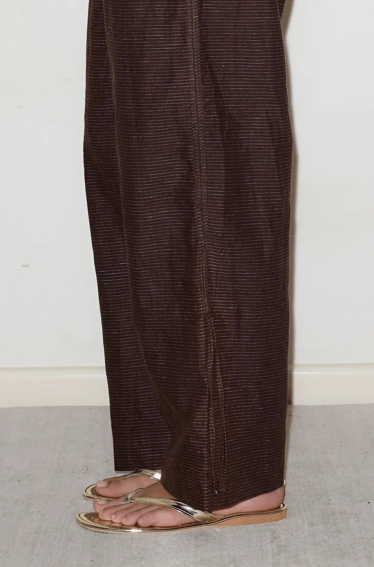 Side Stripe Linen Pant - Royal Stripe