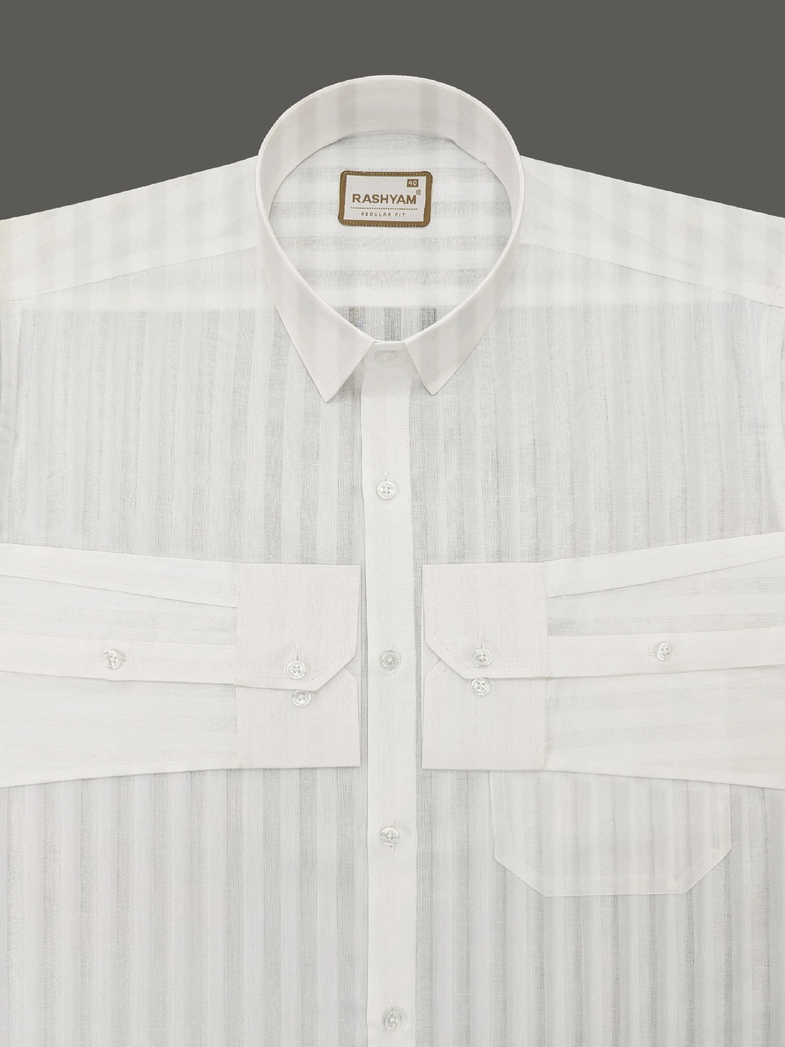 Spello White Line Premium Cotton Formal Shirt For Men