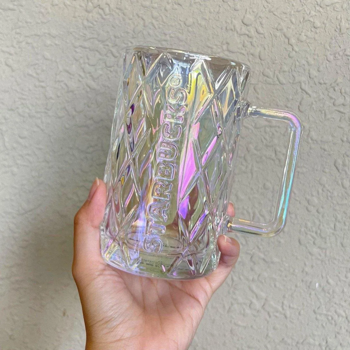 Starbucks China Purple Starry Summer Night Iridescent Glass Cup
