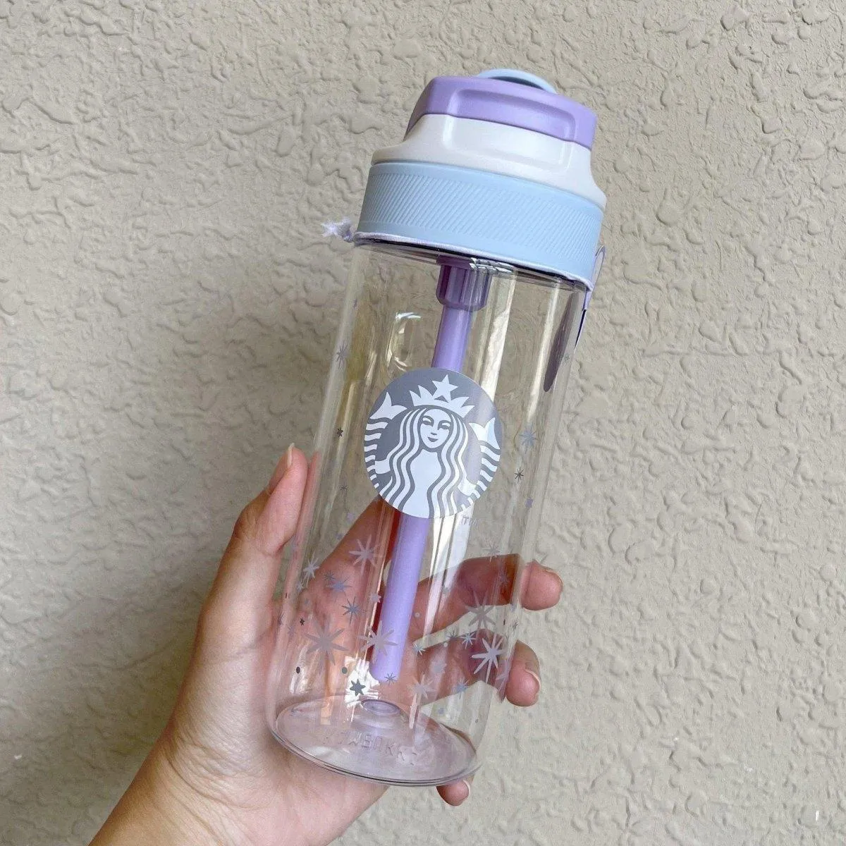 Starbucks China Purple Starry Summer Night Kambukka Color Changing Plastic Tumbler