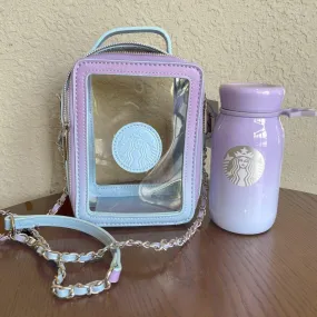 Starbucks China Purple Starry Summer Night Ombre Cup with Clear Bag