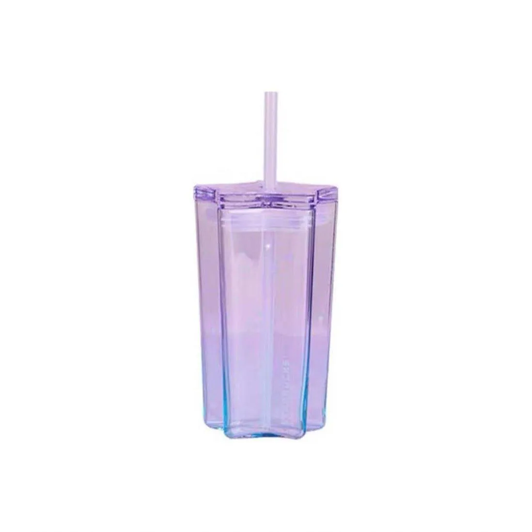 Starbucks China Purple Starry Summer Night Star Shaped Glass Cup