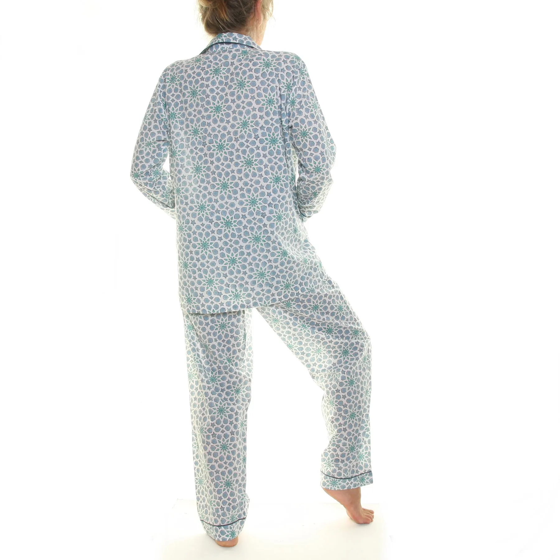 'Starry nights' Cotton Pyjamas / Cool Blue