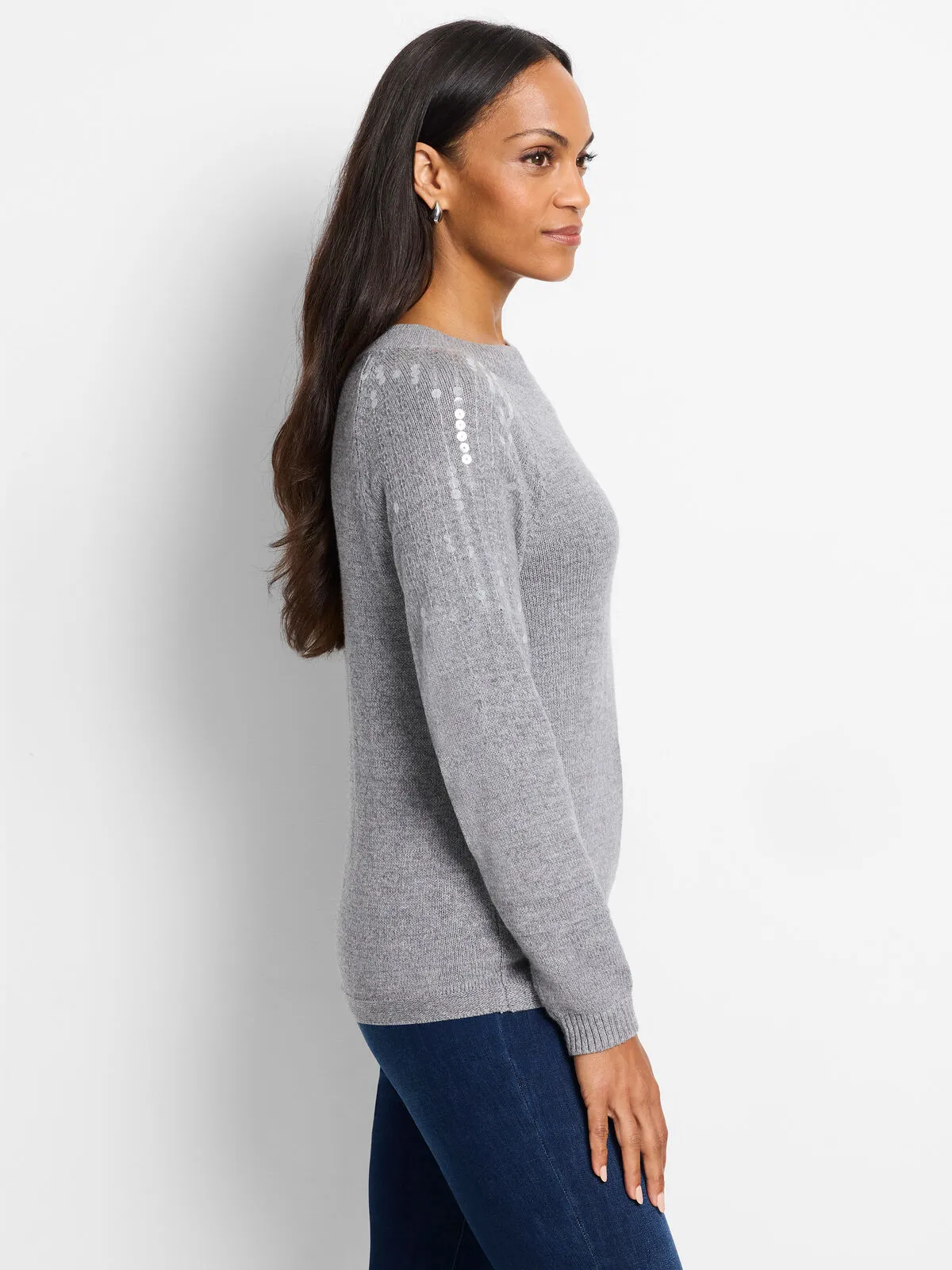Subtle Shine Sweater - Nickel