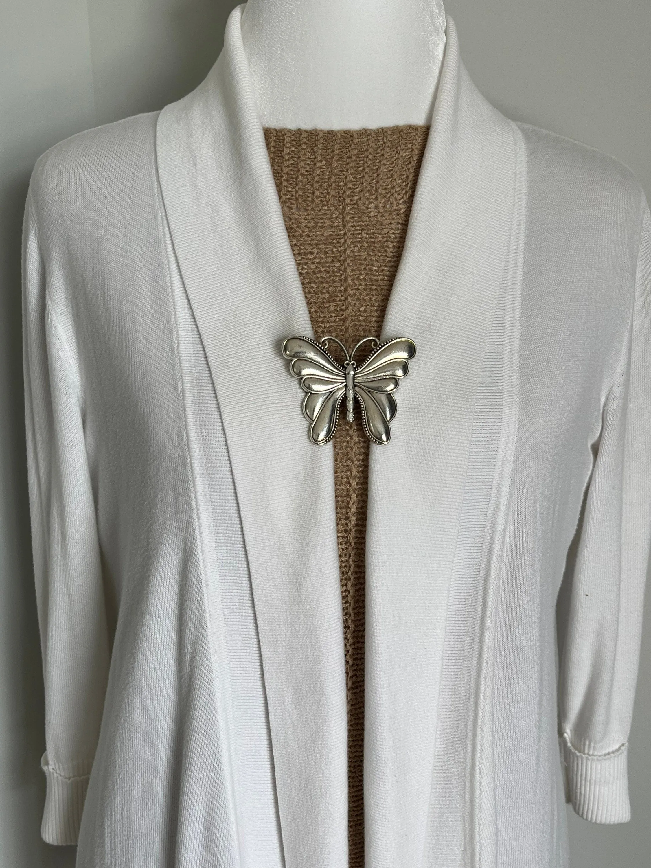 Sweater Clips Silver Butterfly Sweater Clip Cardigan Clasp Minimalist Jewelry Gift Gifts for Her by Fabulici