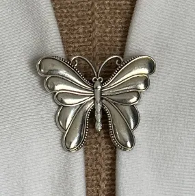 Sweater Clips Silver Butterfly Sweater Clip Cardigan Clasp Minimalist Jewelry Gift Gifts for Her by Fabulici