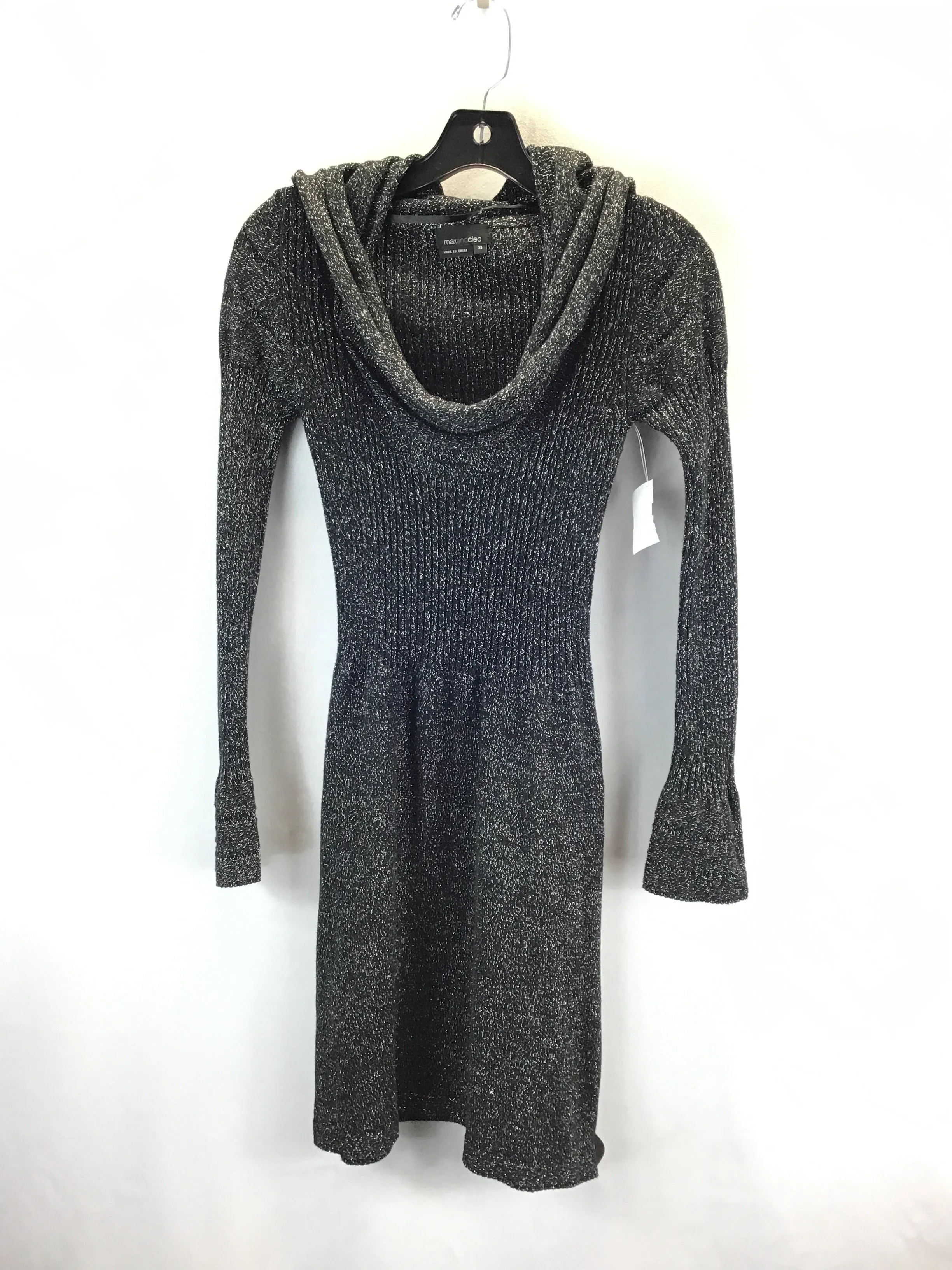 Sweater Dress By Max And Cleo In Black & Silver, Size: Xs