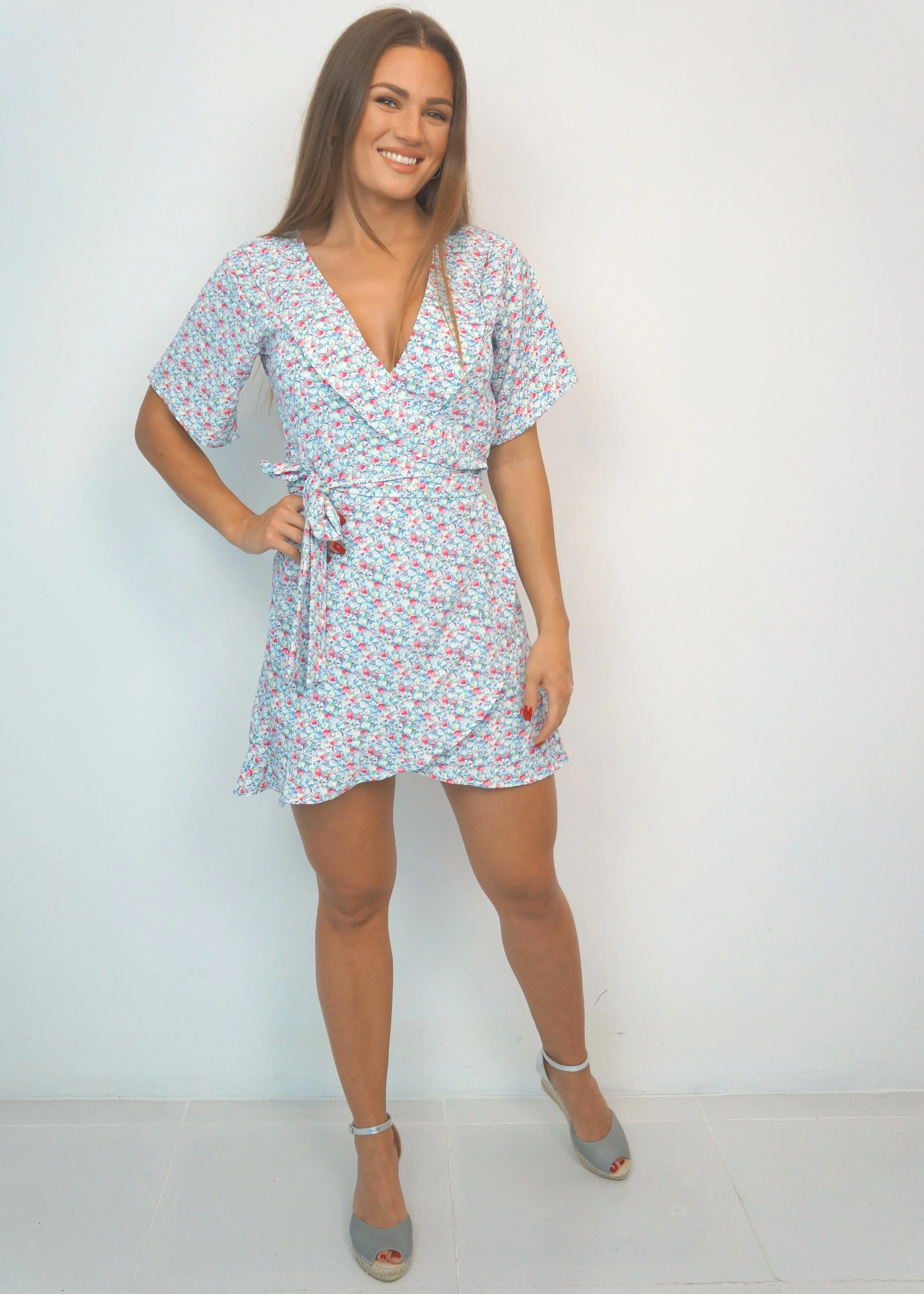 The Flirty Wrap Dress - Summertime Tulips