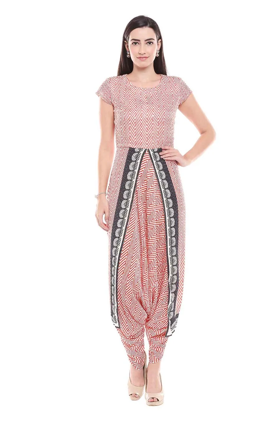 Tropical Print Jumpsuit & Cape Co-ord Set