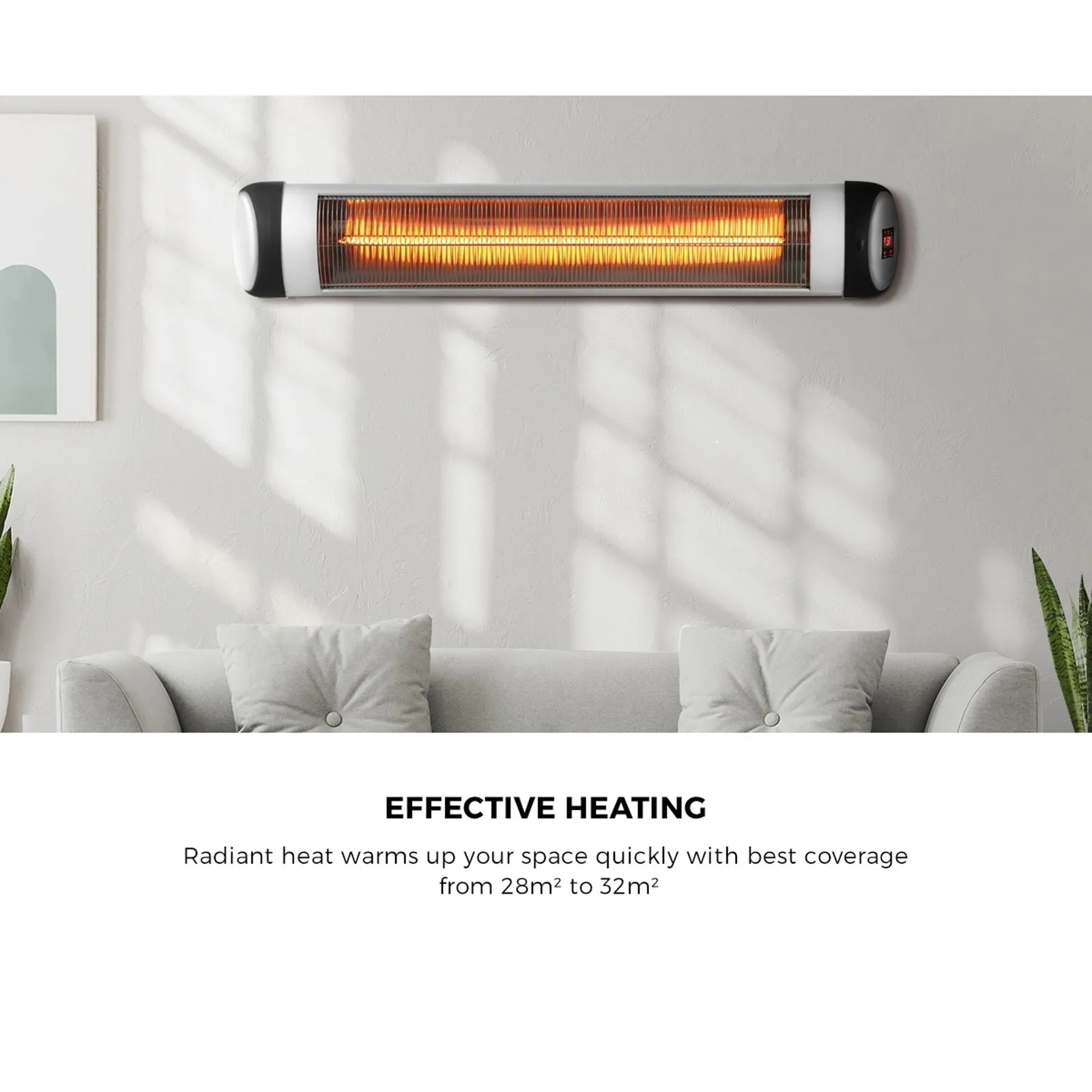 Vevare Electric Strip Infrared Heater Radiant 2x 3000W Patio Space Heater Remote
