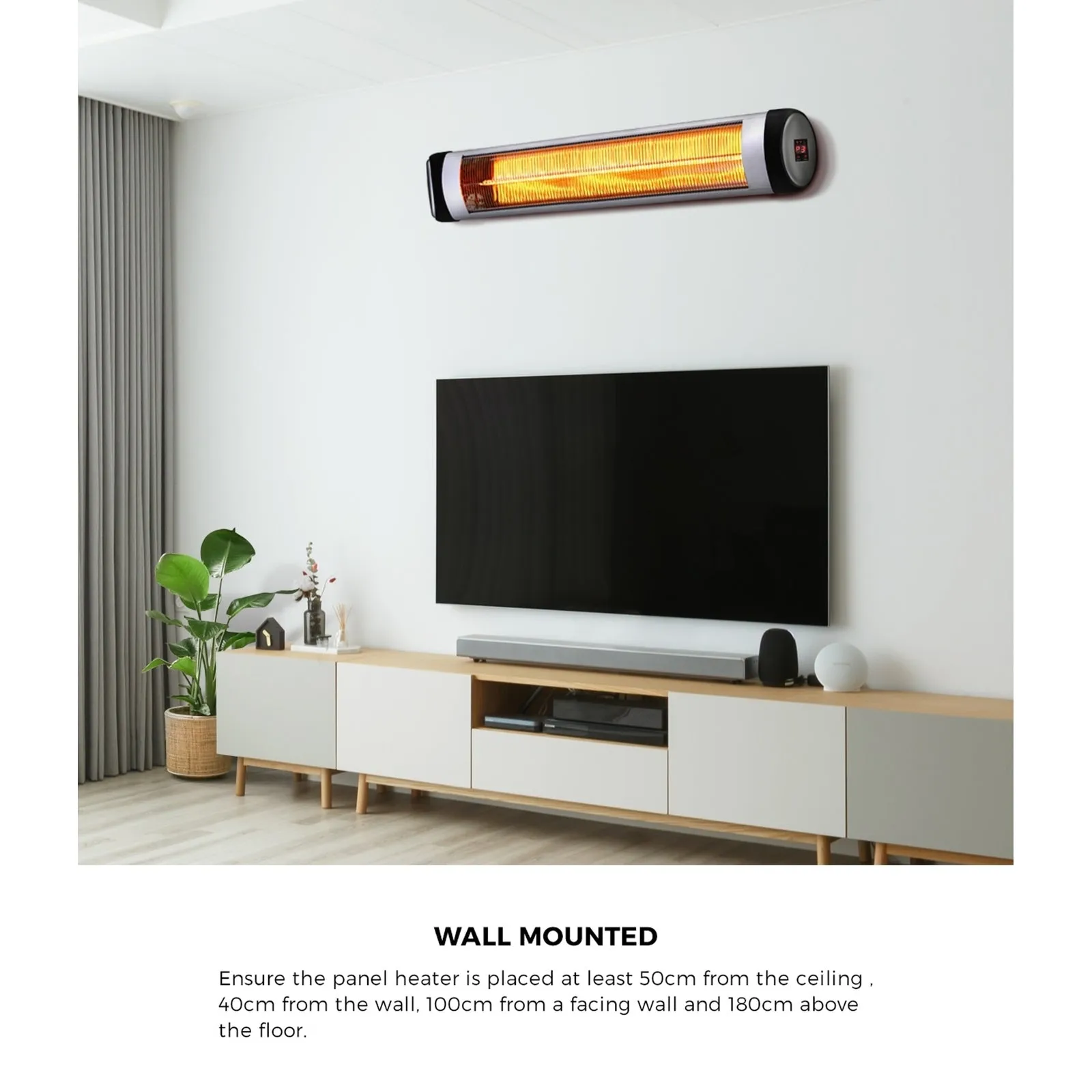 Vevare Electric Strip Infrared Heater Radiant 2x 3000W Patio Space Heater Remote