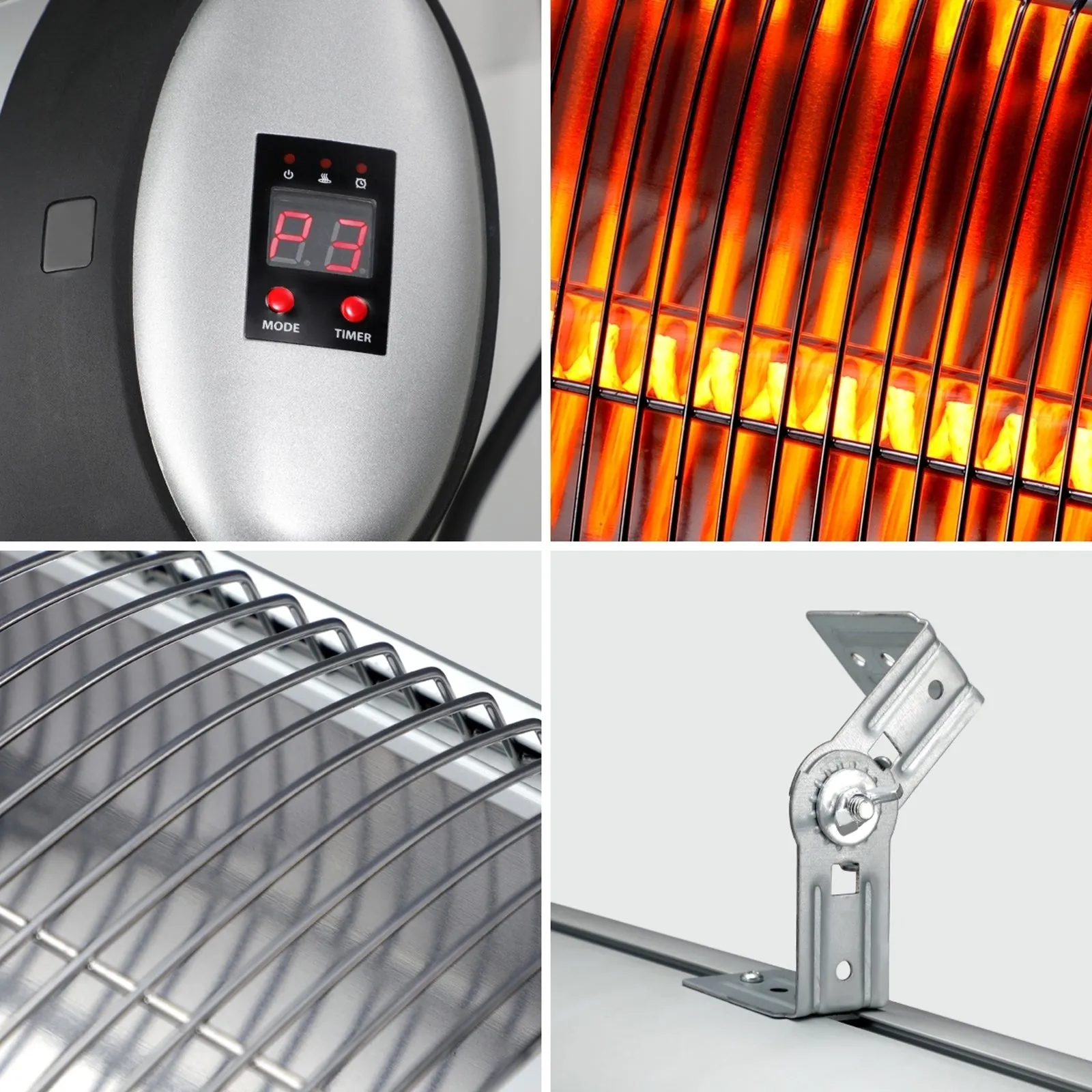Vevare Electric Strip Infrared Heater Radiant 2x 3000W Patio Space Heater Remote